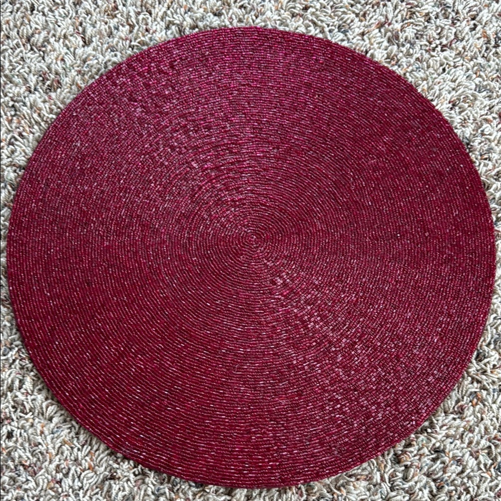 Food Network Burgundy Red Beaded Placemat